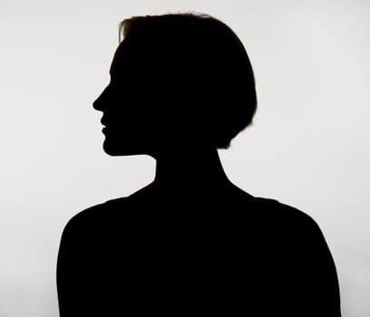 Silhouette of a young woman