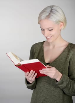 Woman reads book
