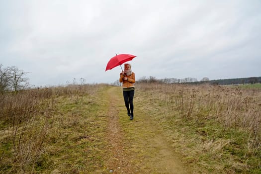 Woman with umbrella