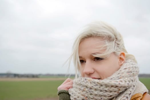 Woman with scarf