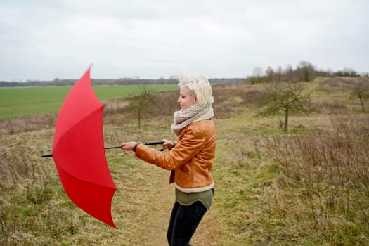 Woman with umbrella