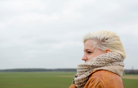 Woman with scarf