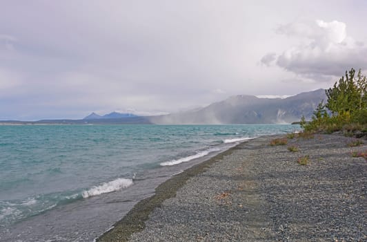 Wind and Waves along a Kluane Lake in the Yukon Territory