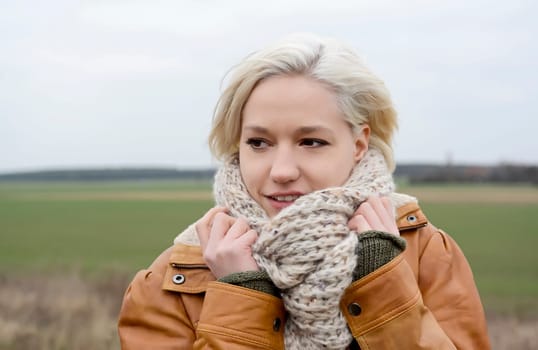 Woman with scarf