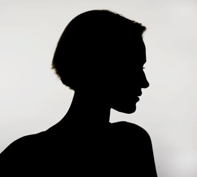 Silhouette of a young woman