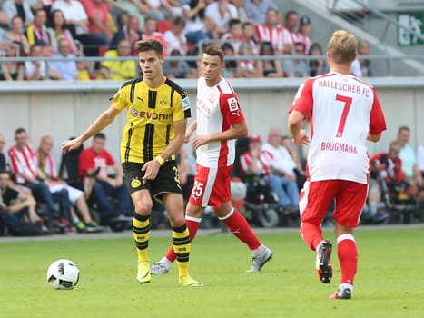 Test match Hallescher FC against Borussia Dortmund on 23.08.2016 in the Erdgas Sportpark Halle/Saale