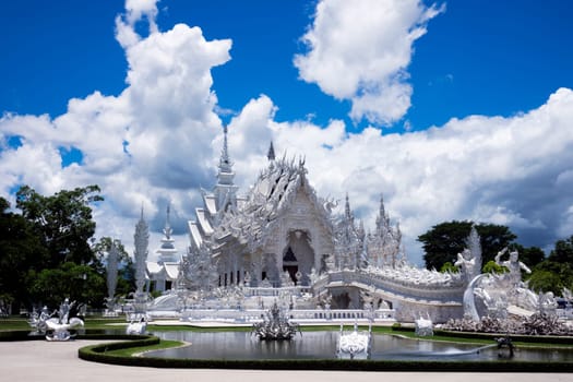 White Temple near Chiang Rai,Thailand,destination of many tourists Wat Rong Khun