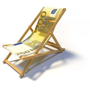 Folding deck chair with 200 Euro