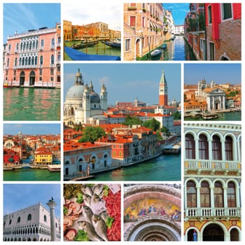 Collage of images of Venice, Italy, Europe