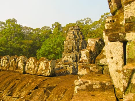 The Bayon stone faces of the people, Siem reap, Cambodia, was inscribed on the UNESCO World Heritage List in 1992.