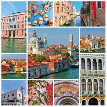 Collage of images of Venice, Italy, Europe