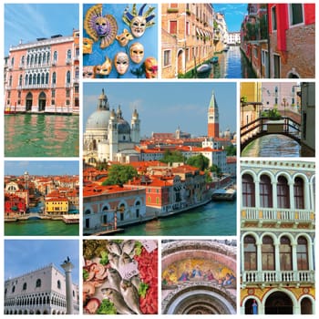 Collage of images of Venice, Italy, Europe