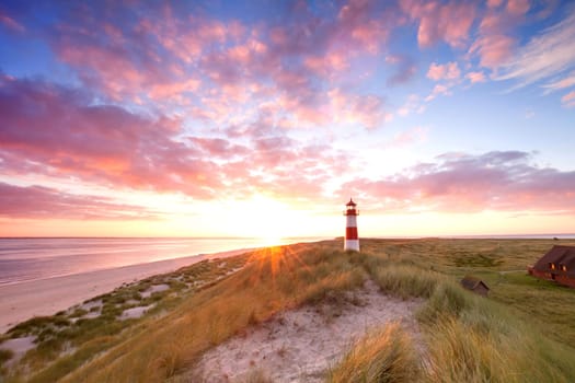 Lighthouse Sylt at sunrise