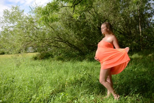 Teenage pretty pregnant woman