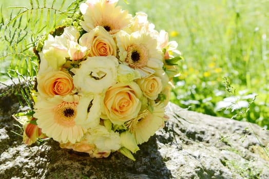 Bridal bouquet with yellow roses