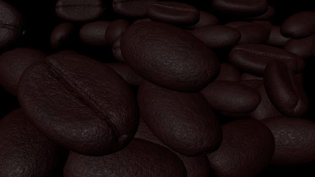 The 3d rendering roasted coffee beans, can be used as a background