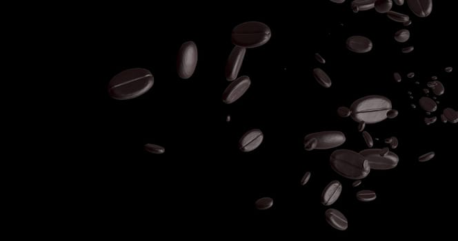 The 3d rendering roasted coffee beans, can be used as a background