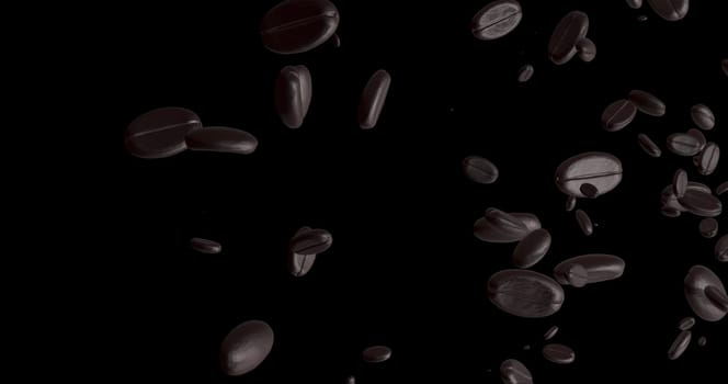The 3d rendering roasted coffee beans, can be used as a background