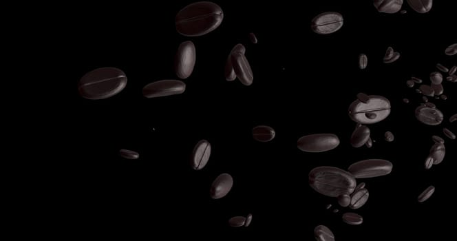 The 3d rendering roasted coffee beans, can be used as a background