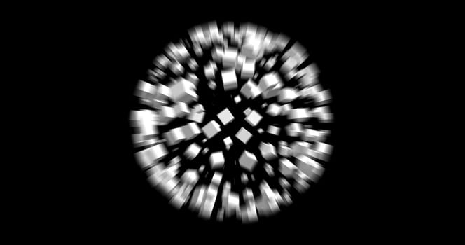 (8K)The 3D rendering of white cubes isolated with black background