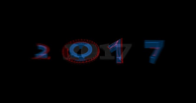 The 3d rendering 2017 Happy New Year background with gold clock