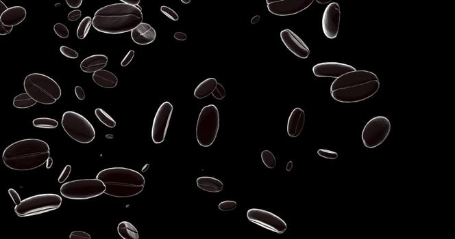 The 3d rendering roasted coffee beans, can be used as a background