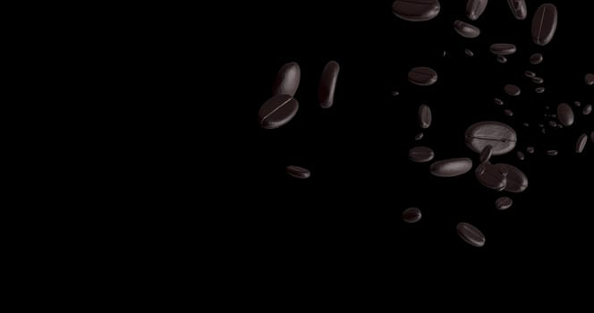 The 3d rendering roasted coffee beans, can be used as a background