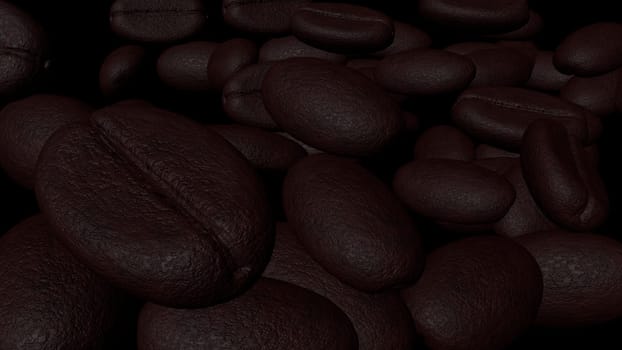 The 3d rendering roasted coffee beans, can be used as a background
