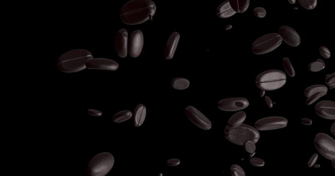 The 3d rendering roasted coffee beans, can be used as a background