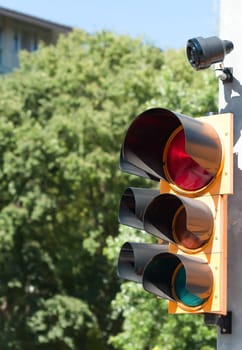Traffic light with buzzer for walkway of the blind