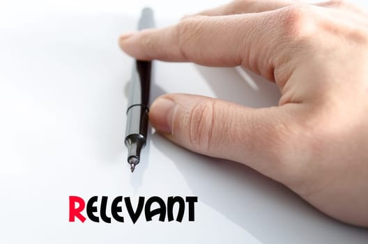 Relevant text concept isolated over white background
