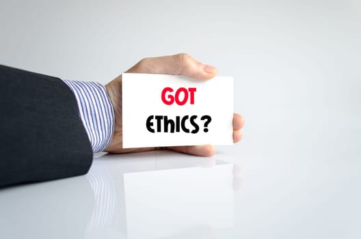Got ethics text concept isolated over white background