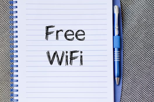 Free wifi text concept write on notebook
