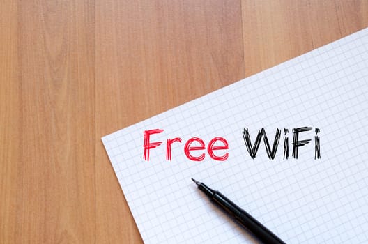 Free wifi text concept write on notebook