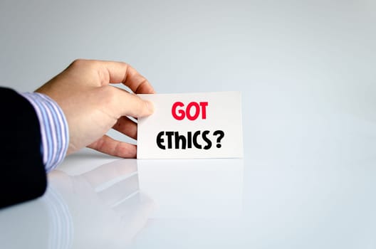 Got ethics text concept isolated over white background