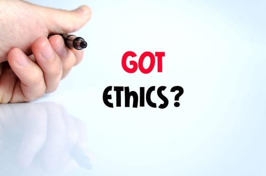 Got ethics text concept isolated over white background