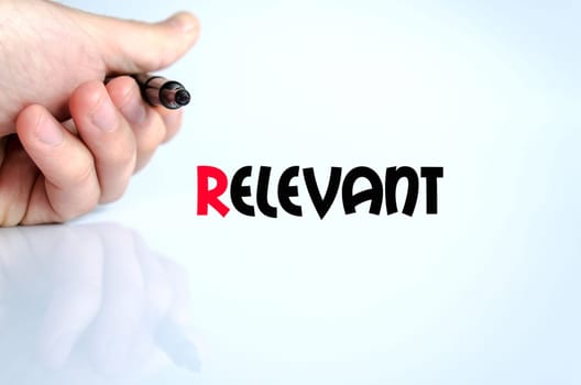 Relevant text concept isolated over white background