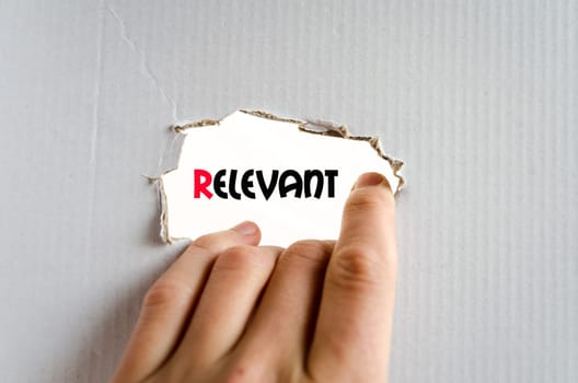 Relevant text concept isolated over white background