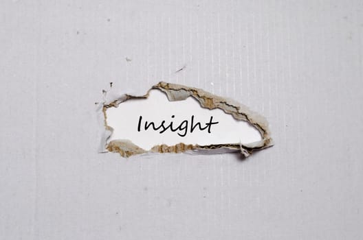 The word insight appearing behind torn paper
