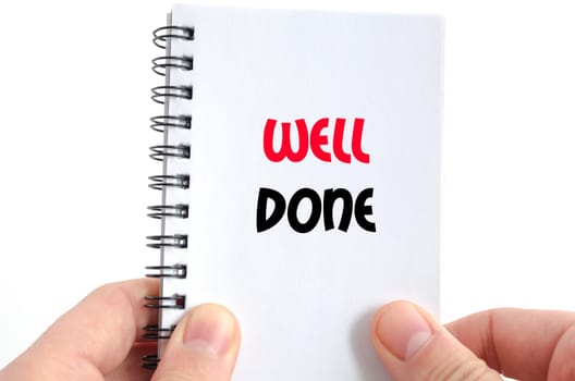 Well done text concept isolated over white background
