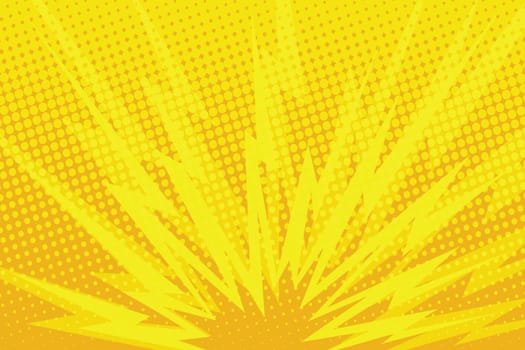 Yellow cartoon blast background pop art retro comic book illustration