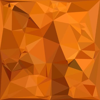 Low polygon style illustration of a dark orange carrot abstract geometric background.