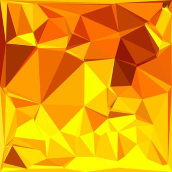 Low polygon style illustration of a gold yellow banana abstract geometric background.