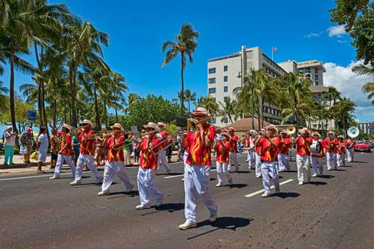 Royal Hawaiian Band on St. Patrick's Day,Honolulu,Oahu,Hawaii,Polynesia