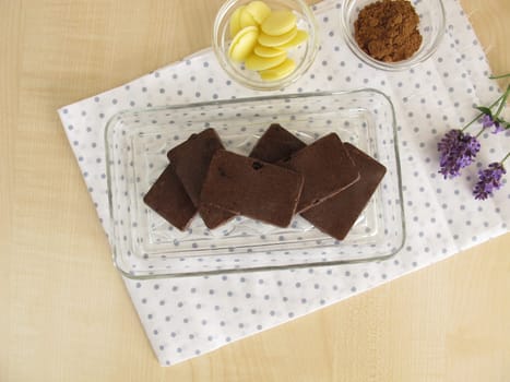 Vegan carob chocolate with cocoa butter