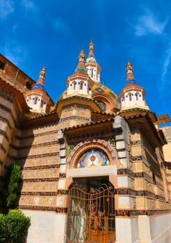 View of beautiful church Lloret de Mar, Catalonia, Spain.