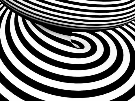 Abstract black and white tunnel