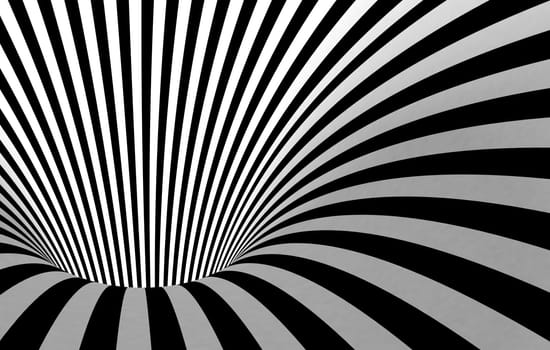 Abstract black and white tunnel