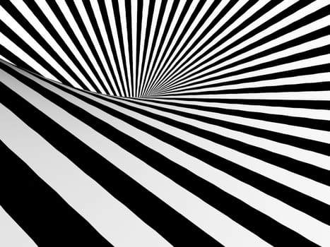 Abstract black and white tunnel