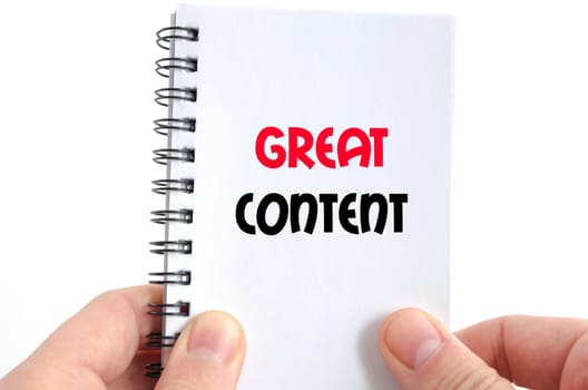 Great content text concept isolated over white background